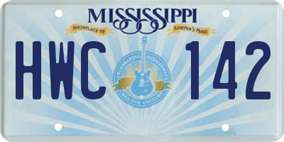 MS license plate HWC142