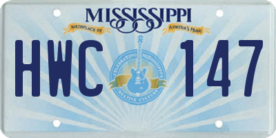 MS license plate HWC147