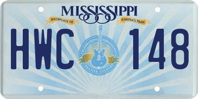 MS license plate HWC148