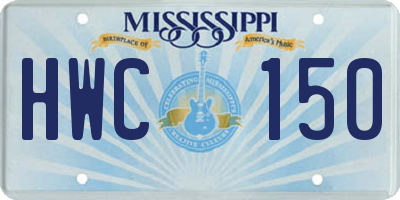 MS license plate HWC150