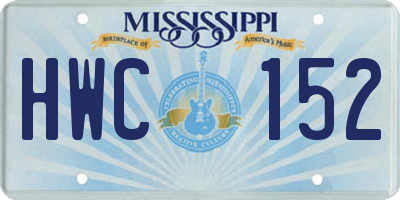 MS license plate HWC152