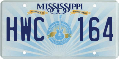 MS license plate HWC164