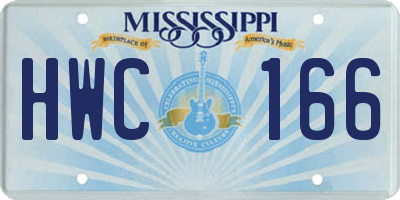 MS license plate HWC166