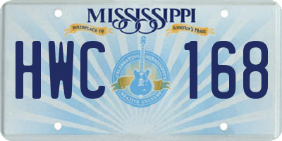 MS license plate HWC168