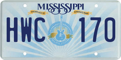 MS license plate HWC170