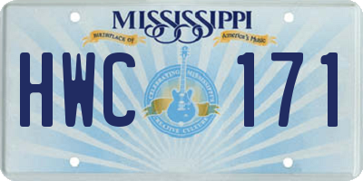 MS license plate HWC171