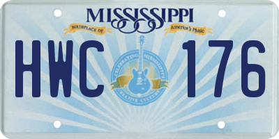 MS license plate HWC176