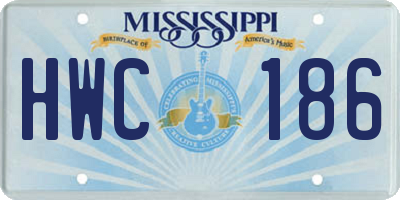 MS license plate HWC186