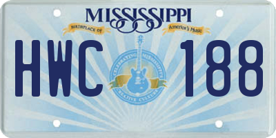 MS license plate HWC188