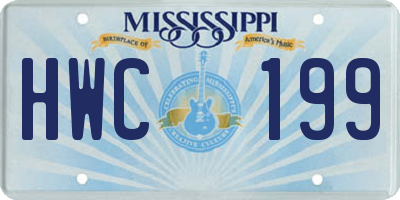 MS license plate HWC199