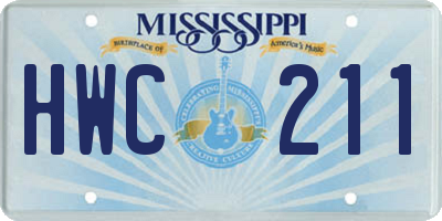 MS license plate HWC211