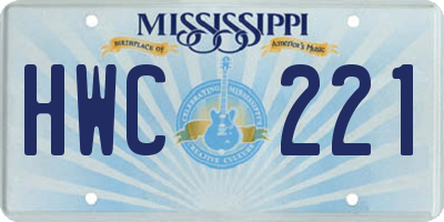 MS license plate HWC221