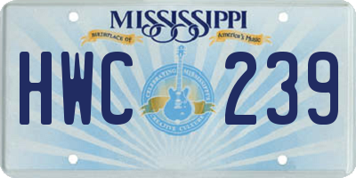 MS license plate HWC239