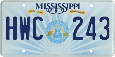 MS license plate HWC243