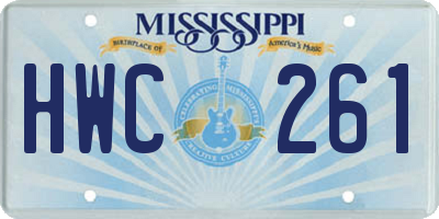 MS license plate HWC261