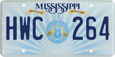 MS license plate HWC264
