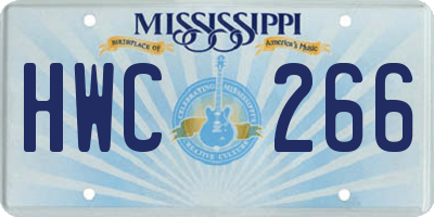 MS license plate HWC266