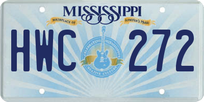 MS license plate HWC272