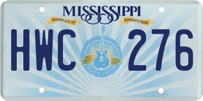 MS license plate HWC276