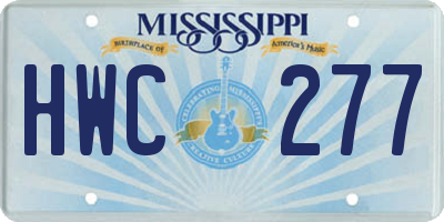 MS license plate HWC277