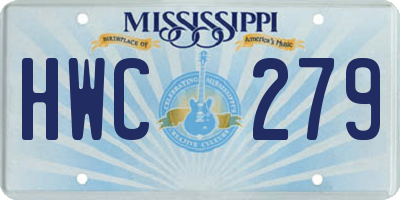 MS license plate HWC279