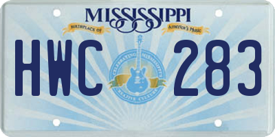 MS license plate HWC283