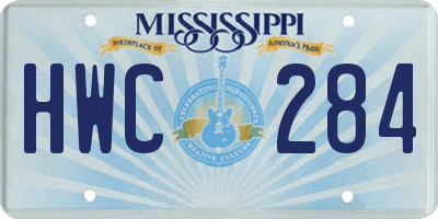 MS license plate HWC284