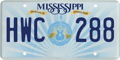 MS license plate HWC288