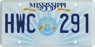 MS license plate HWC291