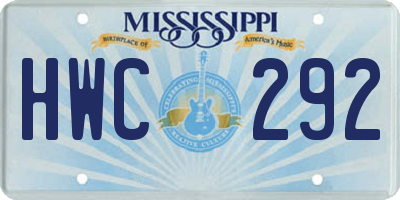 MS license plate HWC292
