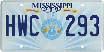 MS license plate HWC293