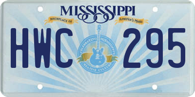 MS license plate HWC295