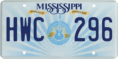 MS license plate HWC296
