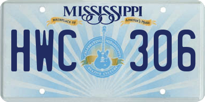 MS license plate HWC306