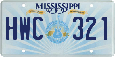 MS license plate HWC321