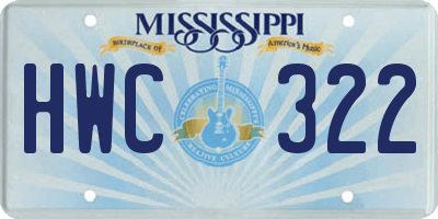 MS license plate HWC322