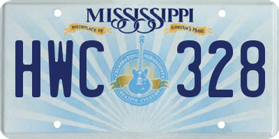 MS license plate HWC328