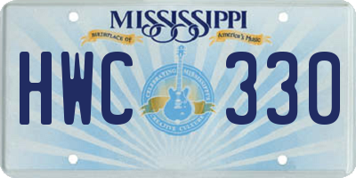 MS license plate HWC330
