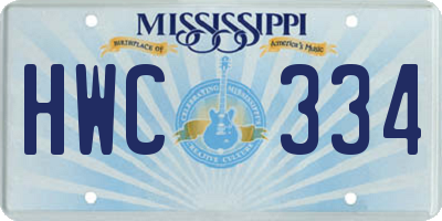 MS license plate HWC334
