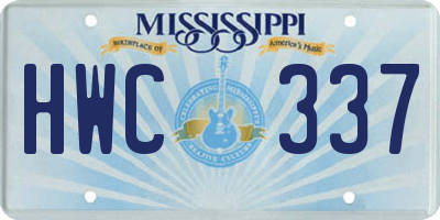 MS license plate HWC337