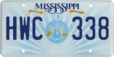 MS license plate HWC338