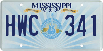 MS license plate HWC341