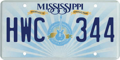MS license plate HWC344