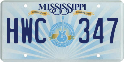 MS license plate HWC347