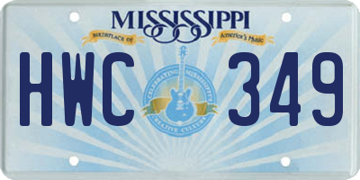 MS license plate HWC349