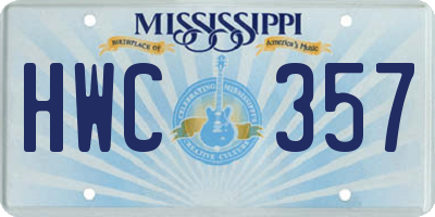 MS license plate HWC357