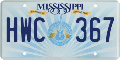 MS license plate HWC367