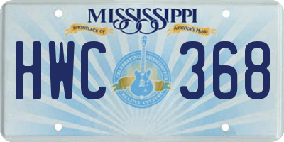 MS license plate HWC368