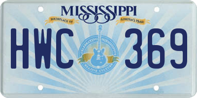 MS license plate HWC369