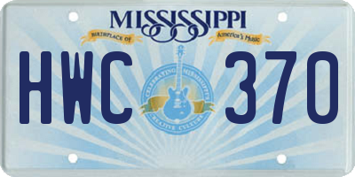 MS license plate HWC370